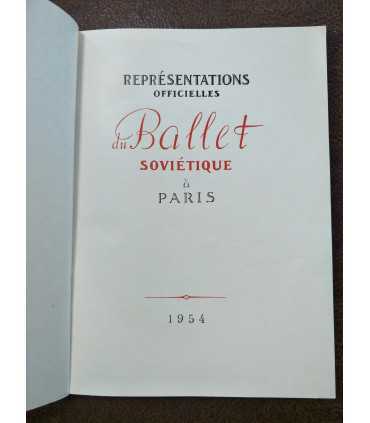 Representations Officielles du Ballet Sovietique a Paris