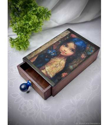 Пенал Девочка с кошкой