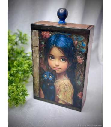 Пенал Девочка с кошкой