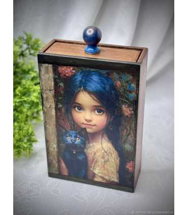 Пенал Девочка с кошкой