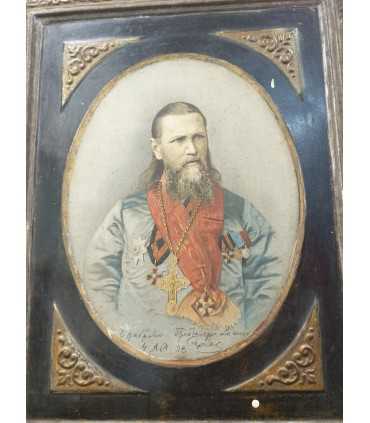 Портрет Иоанна Кронштадтского на жести