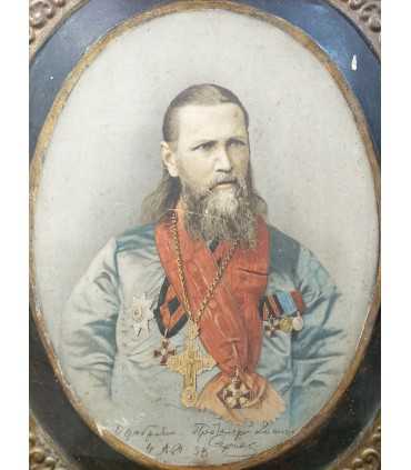 Портрет Иоанна Кронштадтского на жести