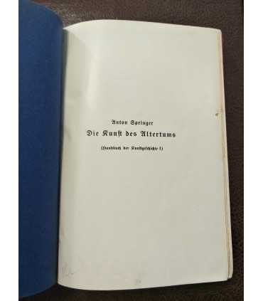 Anton Springer. Handbuch der Kunstgeschichte