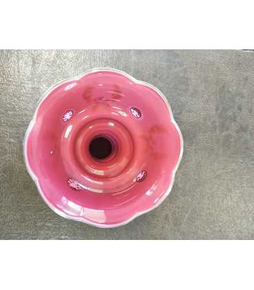 Ваза розового и молочного стекла