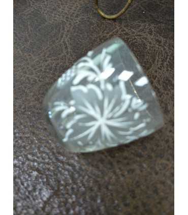 Бочонок с чашечками прозрачного стекла с эмалевой росписью