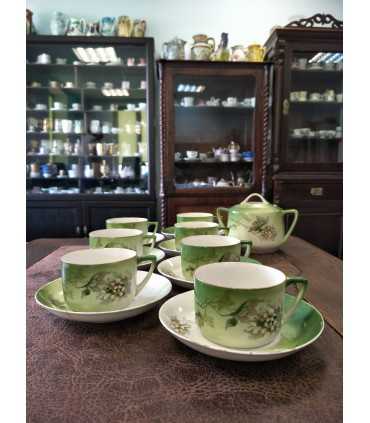 7 чайных пар и сахарница