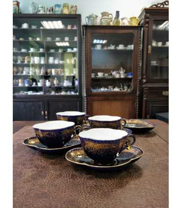 4 чайные пары и блюдце