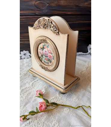 Набор: Подставка для бум.полотенец и Салфетница