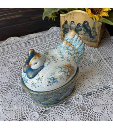 Шкатулка Курица в корзине