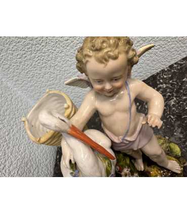 Статуэтка "Ангелок и цапля"