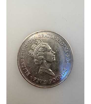 Монета 5 фунтов 1990г.