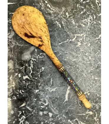 Деревянная ложка с отделкой серебром