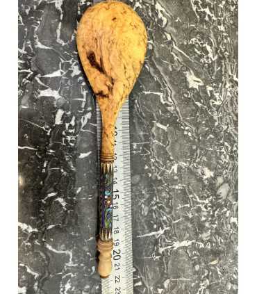 Деревянная ложка с отделкой серебром