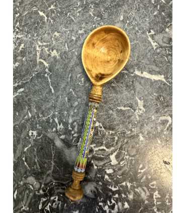 Деревянная ложечка с отделкой серебром