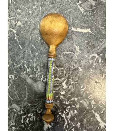 Деревянная ложечка с отделкой серебром