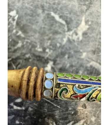 Деревянная ложечка с отделкой серебром