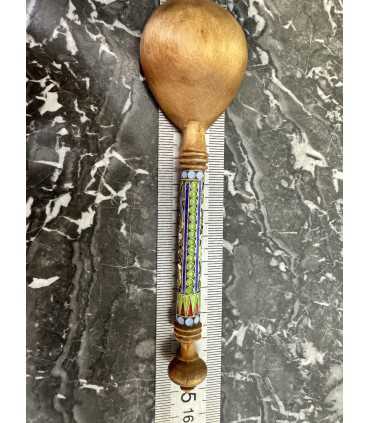 Деревянная ложечка с отделкой серебром